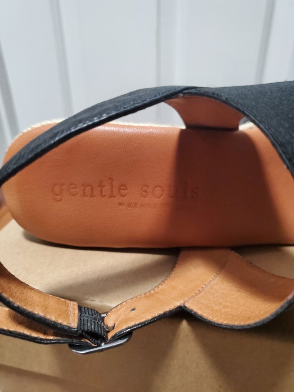 Gentle Souls Kara Black Espadrille Wedge Sandal | 8.5 - Picture 4 of 6